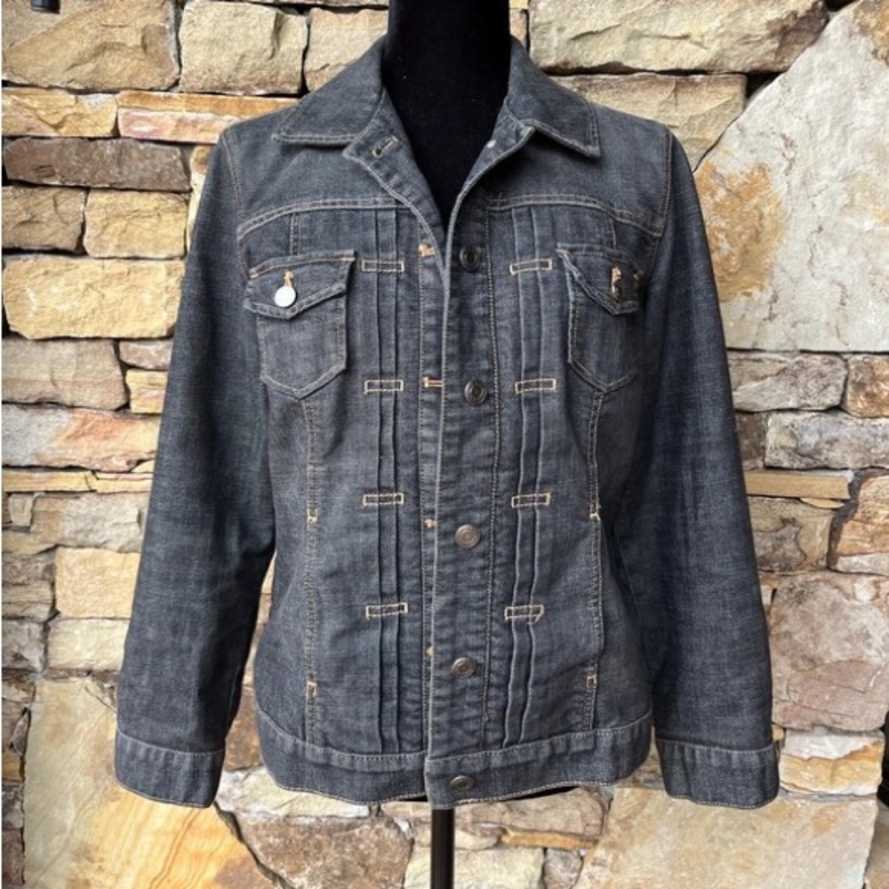 Chicos Platinum Women's Denim Jean Jacket Charcoal